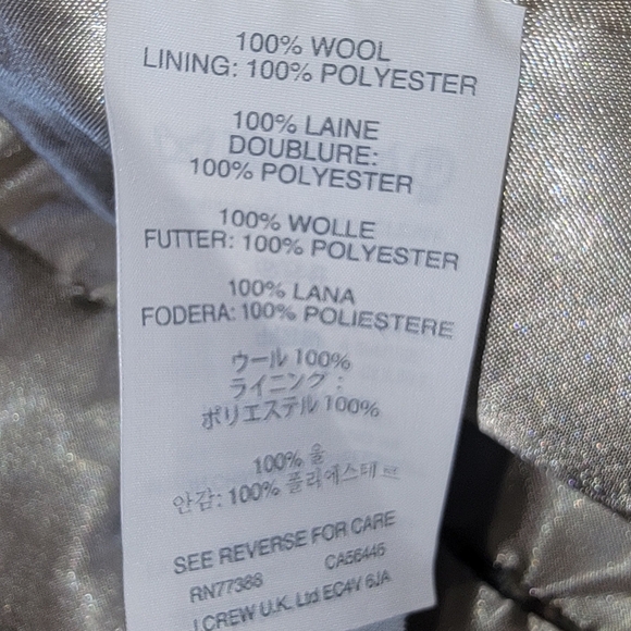 J. CREW "REGENT" Houndstooth Check 100% Wool Blazer, Embellished Collar Size 2 - Picture 9 of 14